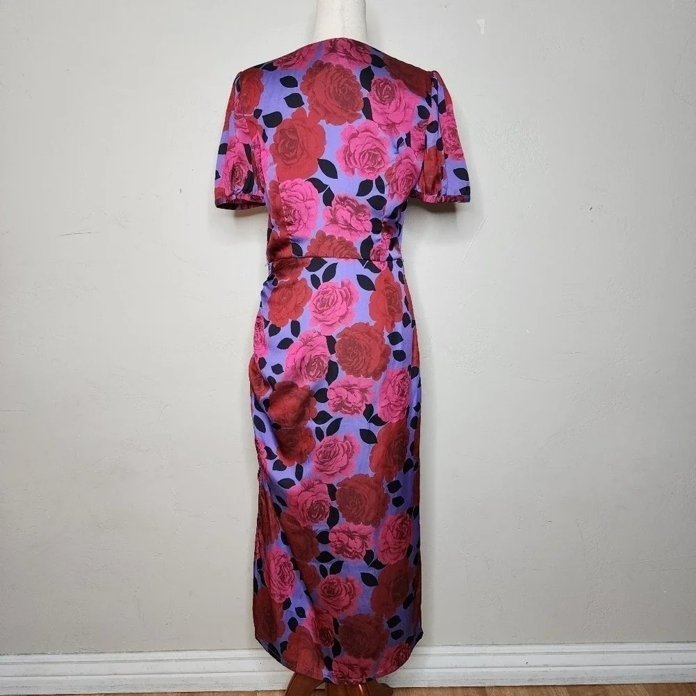 NWT PAIGE Manuela Floral Midi Faux Wrap Dress Size Small - Picture 7 of 15